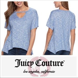 NWOT Juicy Couture Blue Cutout Shark-Bite Tee